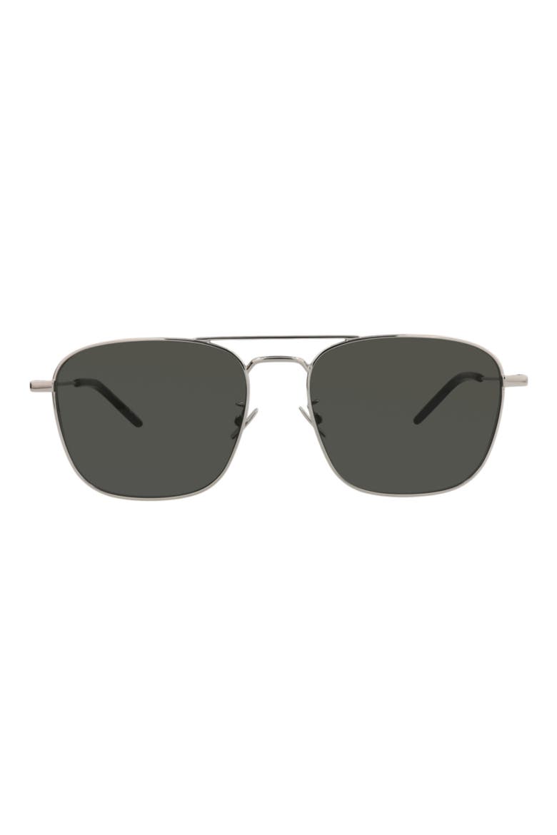 56mm Navigator Sunglasses, Main, color, SILVER SILVER GREY