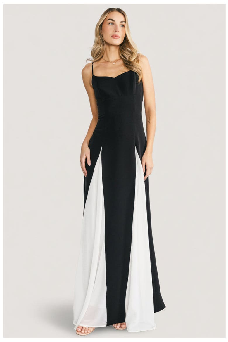 Adela Maxi Dress, Main, color, Black and White