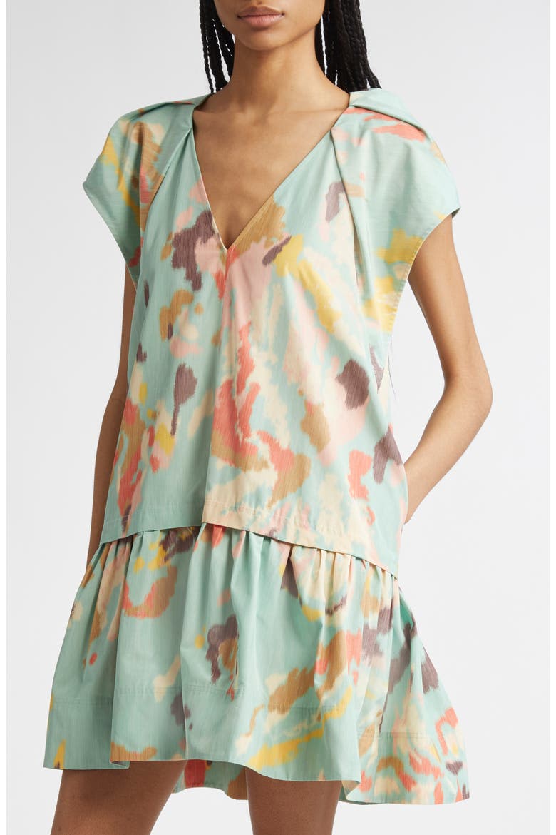 Ember Abstract Print Minidress, Alternate, color, MINT MULTI