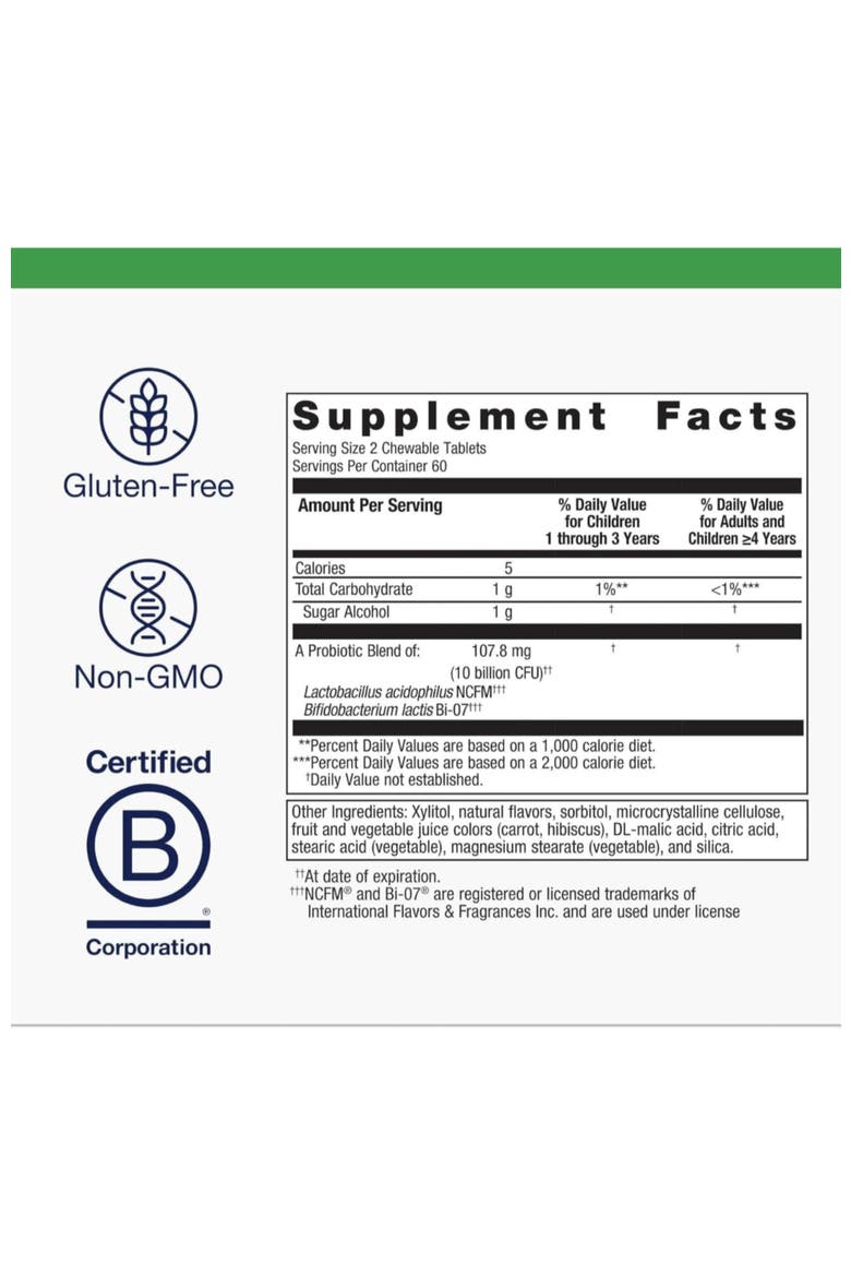 UltraFlora Kids Probiotic Digestive Immune Support Supplement 120 Count, Alternate, color, None
