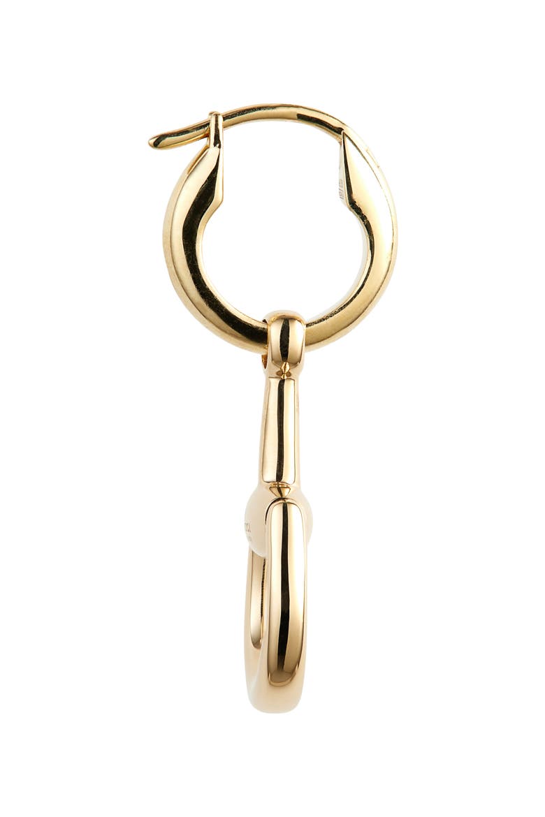 Small Horsebit Drop Earrings, Alternate, color, YELLOW GOLD