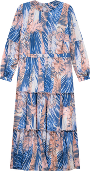 Birt UK Floral Tiered Smocked Neck Midi Dress