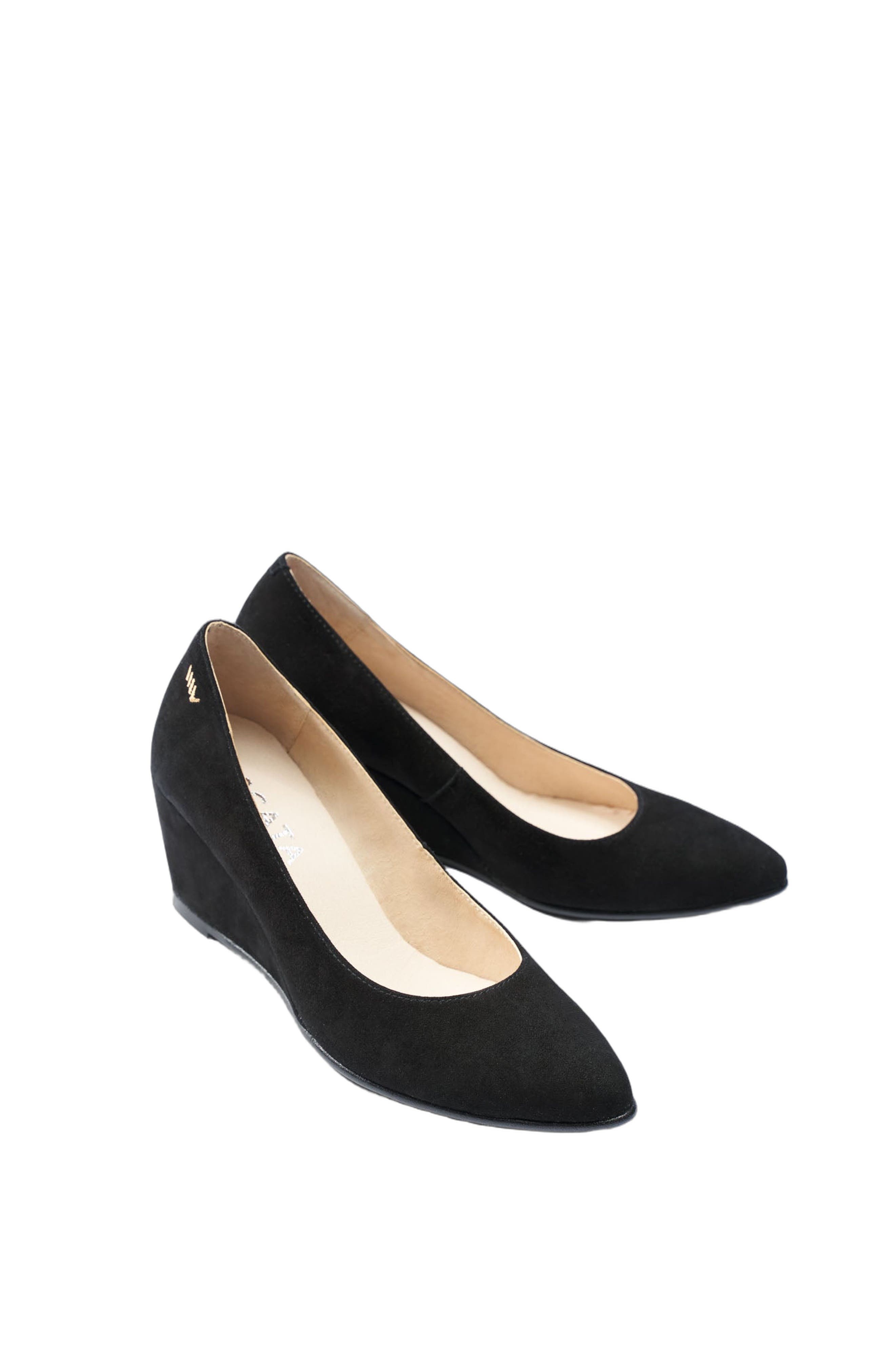 VISCATA Verona Suede Wedges, Alternate, color, Black