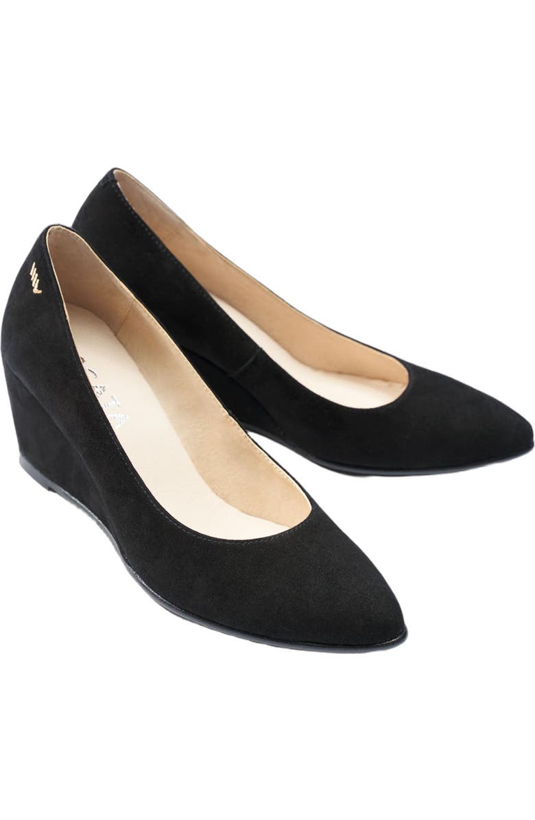 VISCATA Verona Suede Wedges, Alternate, color, Black
