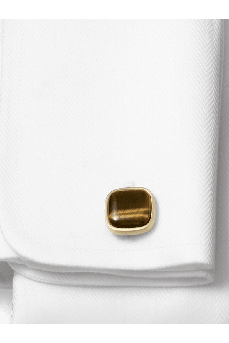 Tigers Eye Cufflinks, Alternate, color, Brown