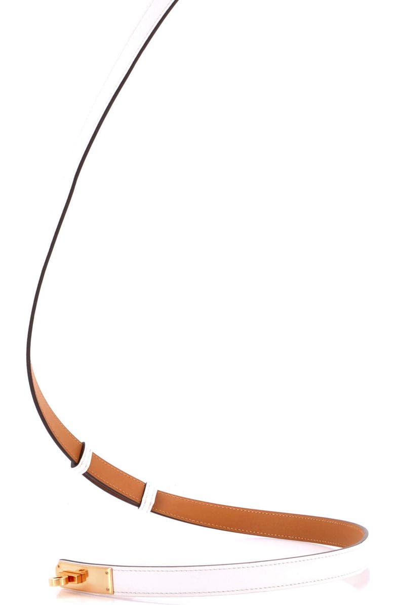 Pre-Owned Hermes Kelly Belt Leather Thin, Alternate, color, White