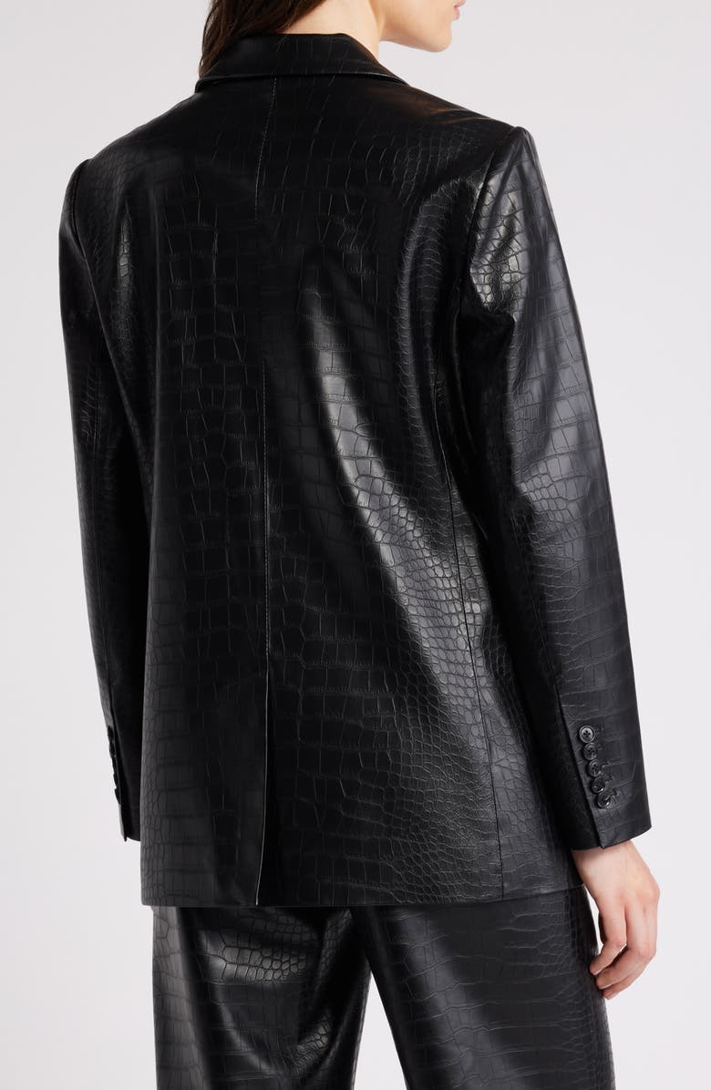 KOBI HALPERIN Embossed Faux Leather Blazer, Alternate, color,