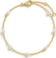 In Season Jewelry Pearl Linked Women's Plated Bracelet