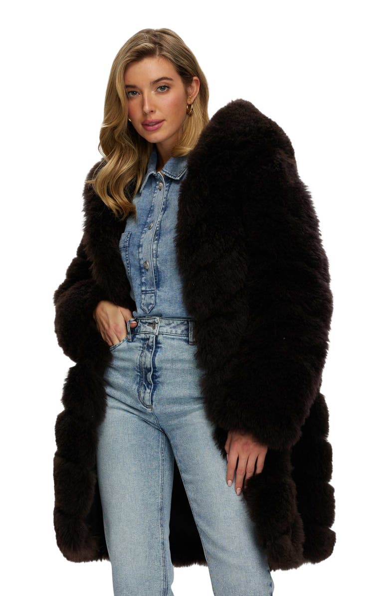 GORSKI Select Genuine Shearling Diagonal Parka, Alternate, color, Brown