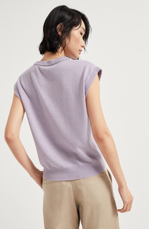 Shop Brunello Cucinelli Vest With Monili In Lilac