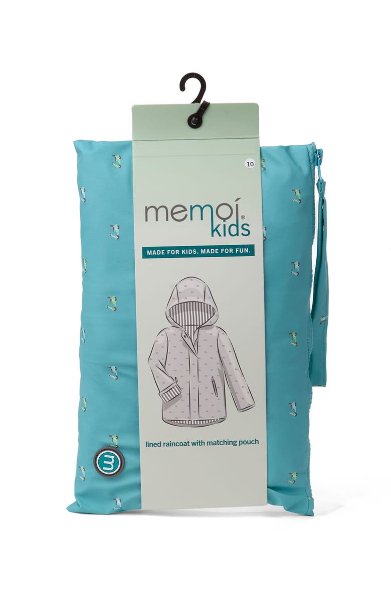 MeMoi Lined Raincoat with Attached Self-Storage Pouch, Alternate, color, Teal
