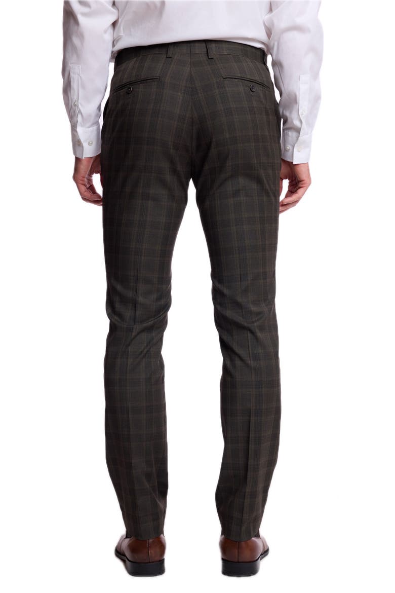 Downing Slim Fit Check Stretch Pants, Alternate, color, DARK ARMY CHECK
