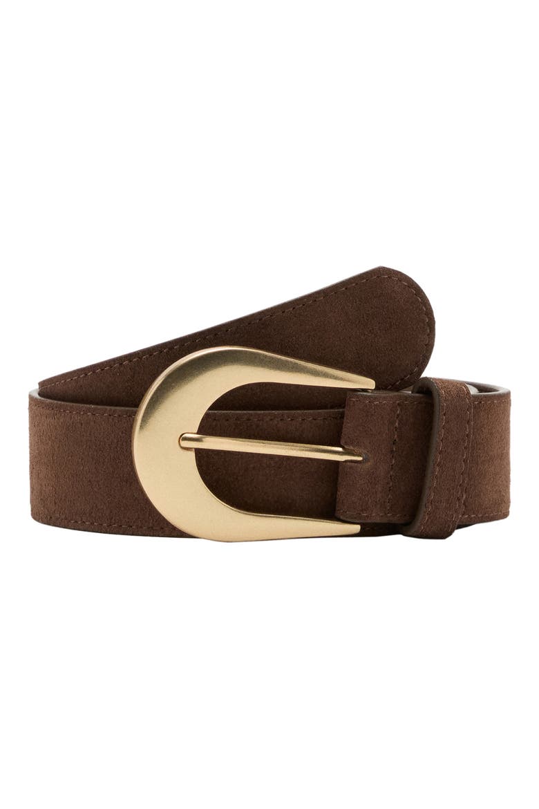 Buckle Leather Belt, Alternate, color, CHOCOLATE