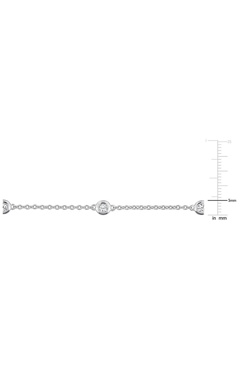 Sterling Silver Lab Grown White Sapphire Station Chain Necklace, Alternate, color, METALLIC SILVER