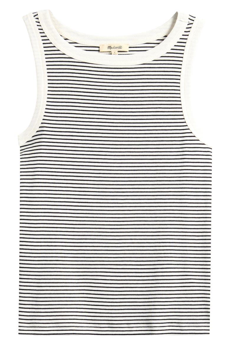 Essential High Neck Rib Tank, Alternate, color, LIGHTHOUSE