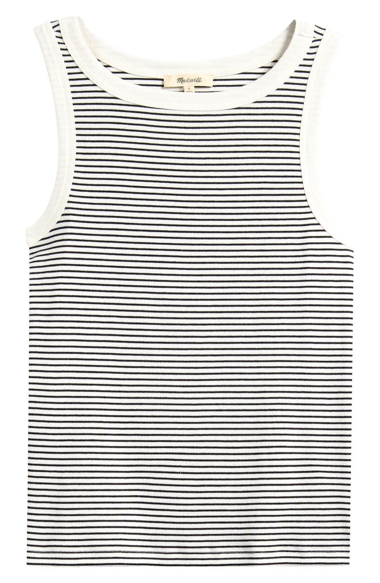 Madewell Essential High Neck Rib Tank, Alternate, color, Lighthouse