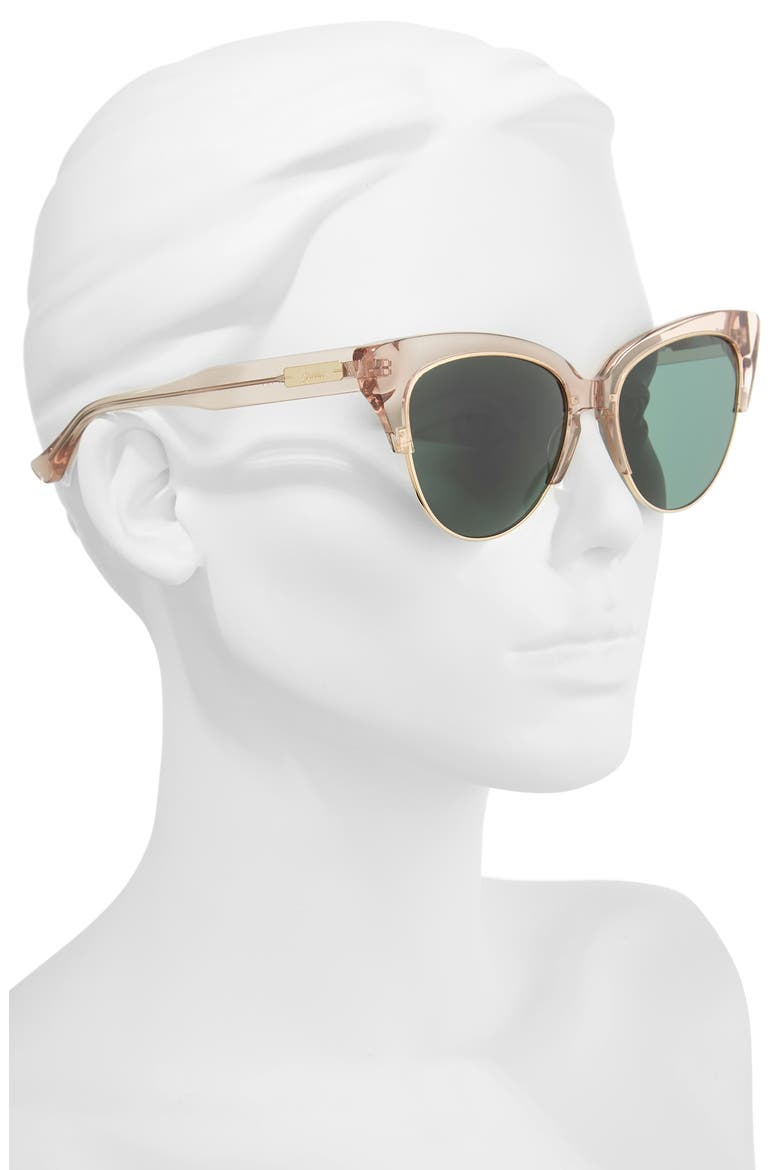 Dafni 56mm Gradient Cat Eye Sunglasses, Alternate, color, MAUVE CLEAR/ OLIVE