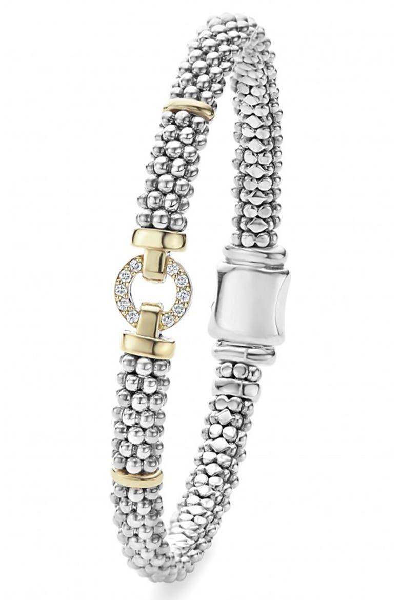 Enso Diamond Bracelet, Alternate, color, SILVER/ GOLD