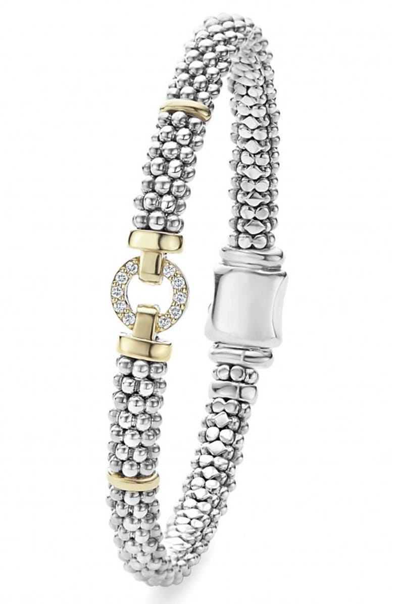 LAGOS Enso Diamond Bracelet, Alternate, color, Silver/ Gold