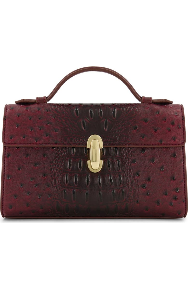 The Noli Shop Danica Ostrich Clutch, Main, color, Merlot