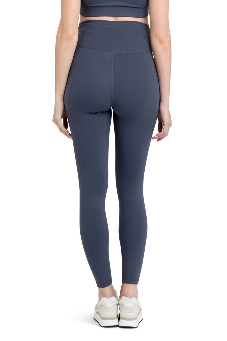 Tempo Stretch Nylon Pocket Maternity Leggings, Alternate, color, BLUE STEEL