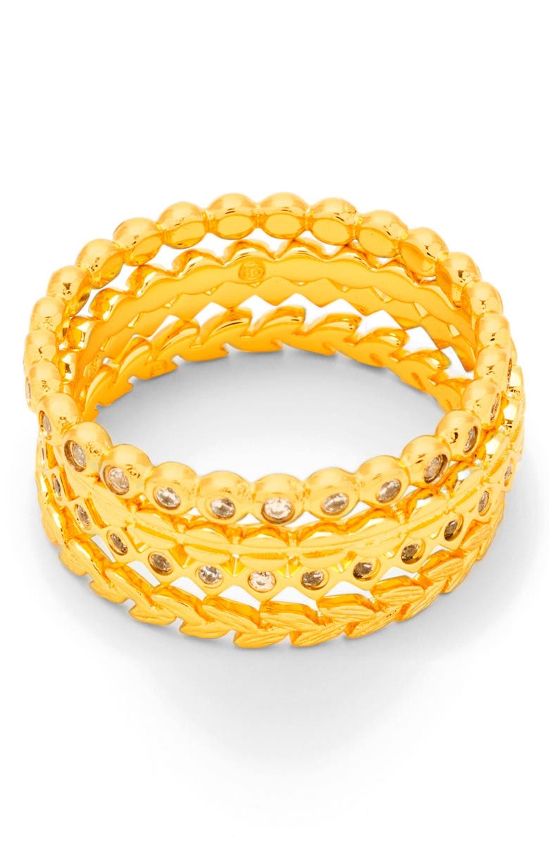 gorjana Stackable Set of 4 Band Rings, Main, color, 