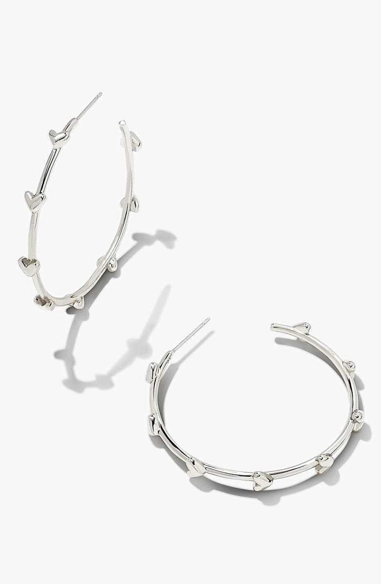 Kendra Scott Haven Heart Hoop Earrings, Main, color, 