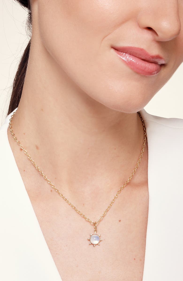 SYNA Cosmic Sun Charm, Alternate, color, Moon Quartz