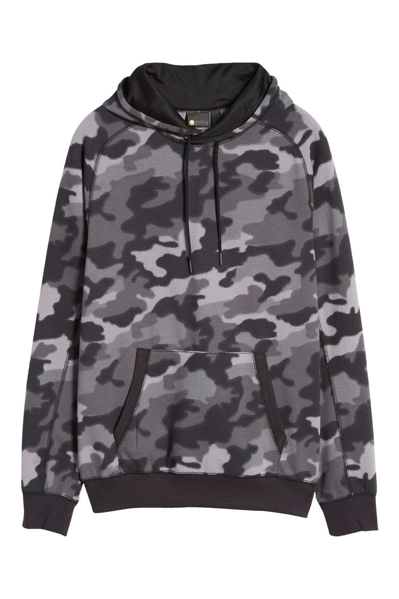 Men's Fleece Hoodie, Alternate, color, BLACK CAMO