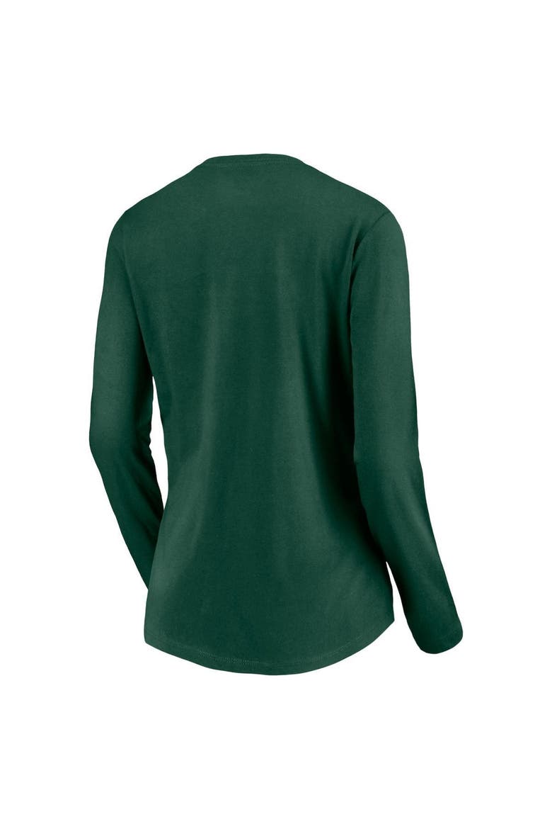 Women's Fanatics Branded Green Green Bay Packers Freehand Long Sleeve V-Neck T-Shirt, Alternate, color, GREEN