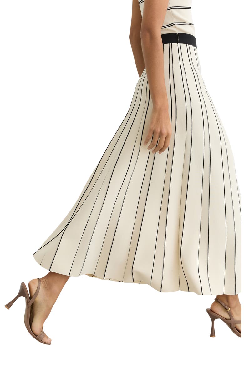 Mallory Sleeveless Stripe Knit Midi Dress, Alternate, color, IVORY/ BLACK