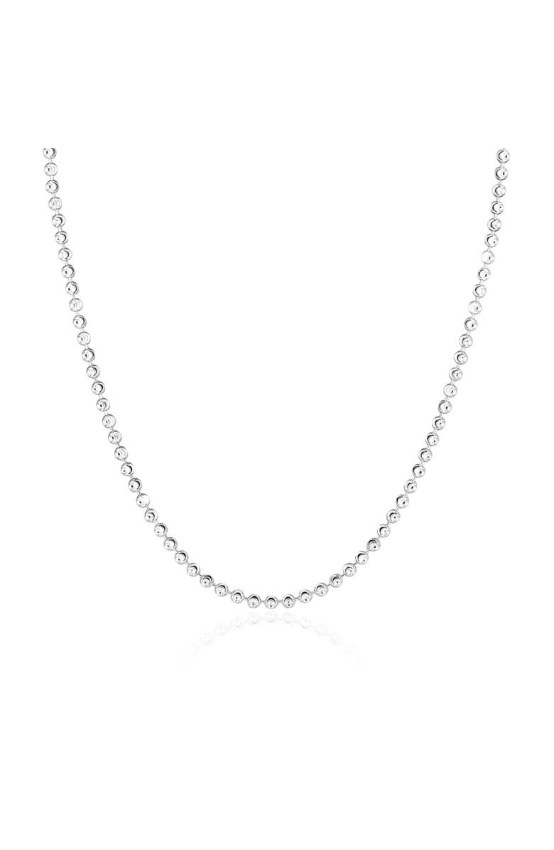 The Lovery Fine Jewelry Moon Bead Chain Necklace, Main, color, Sterling Silver