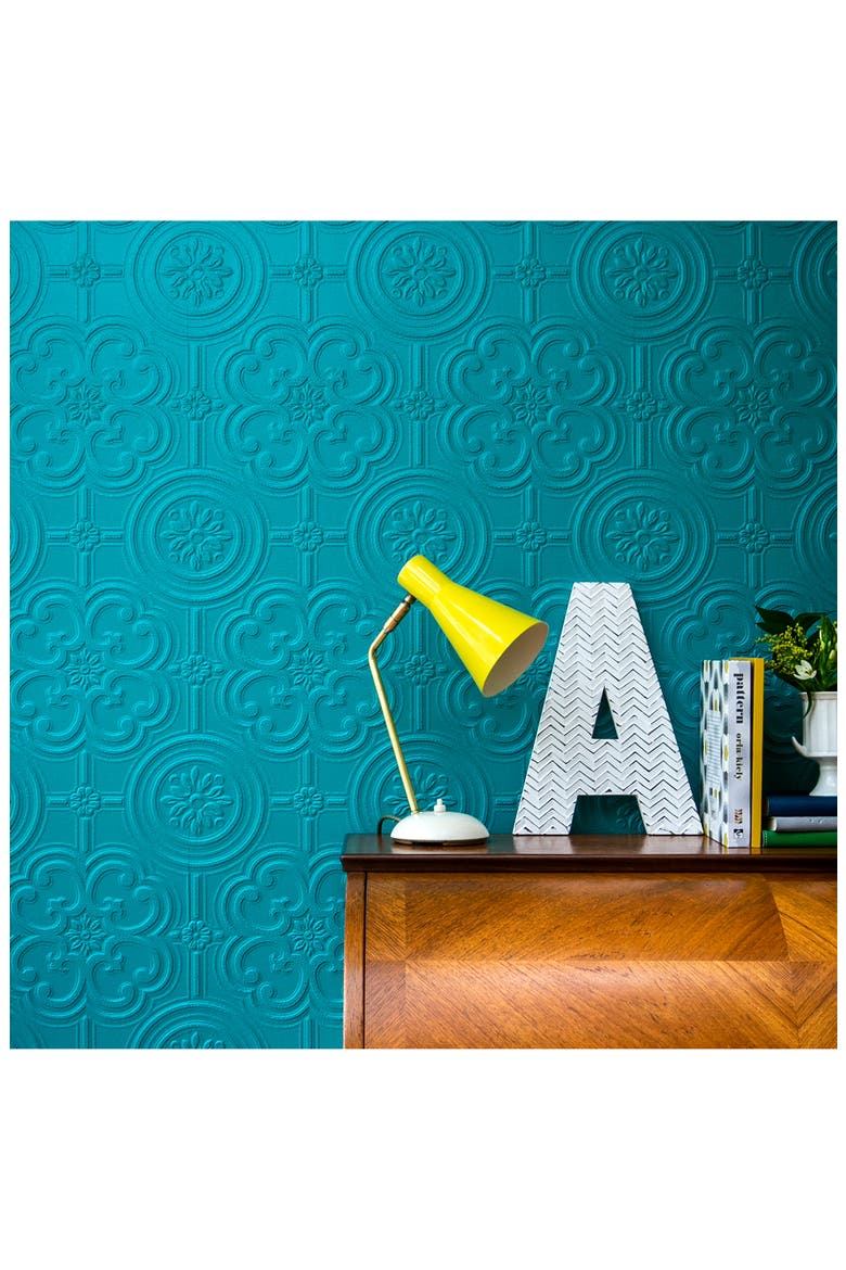 Egon Paintable Textured Vinyl Peel & Stick Wallpaper, Alternate, color, WHITE