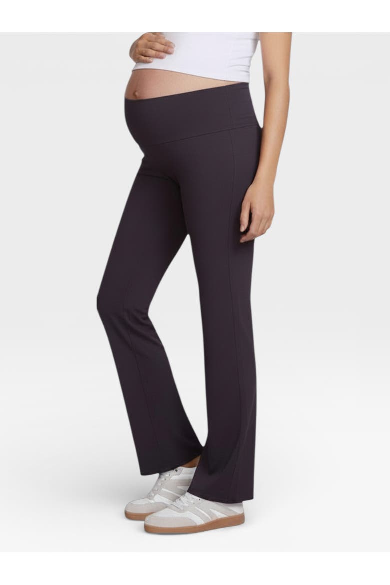 Roll Over Waistband Flare Legging, Alternate, color, Nine Iron