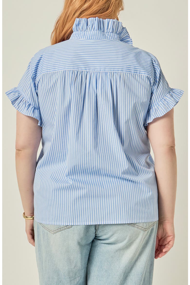 Striped Ruffle Shirt, Alternate, color, POWDER BLUE