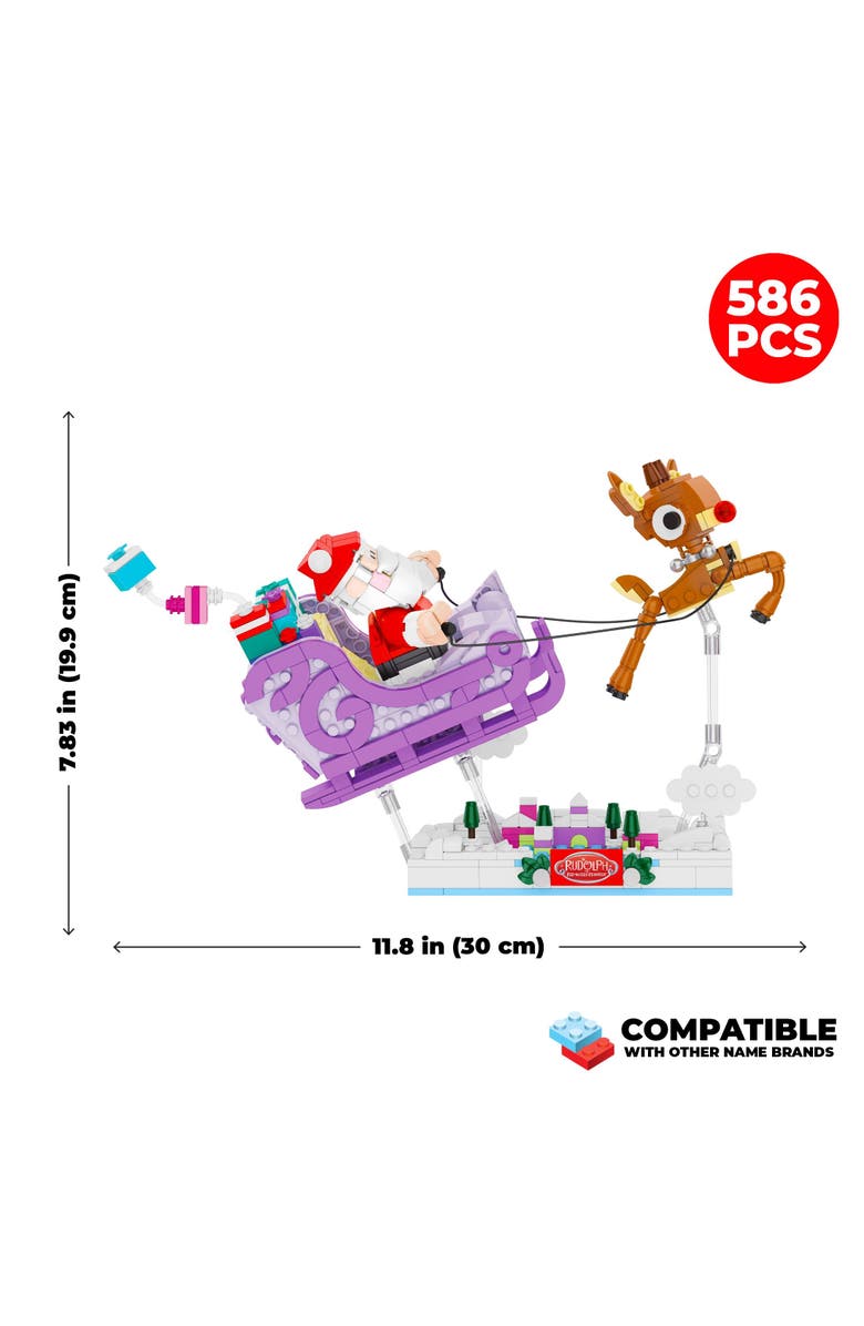 Brickcraft Rudolph Santa's Sleigh Building Set, Alternate, color, Red