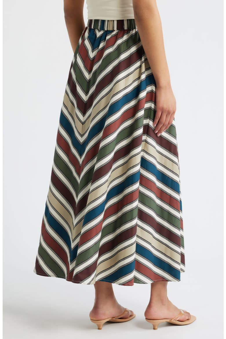 Stripe Cotton Skirt, Alternate, color, BLUE MULTI