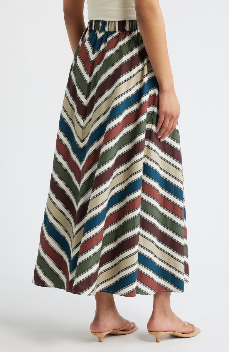 Topshop Stripe Cotton Skirt, Alternate, color, Blue Multi