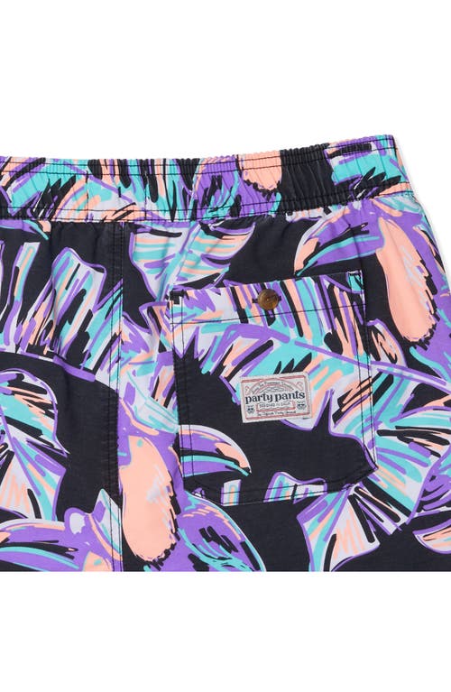 Party Pants Captain Toucan Swim Trunks In Black