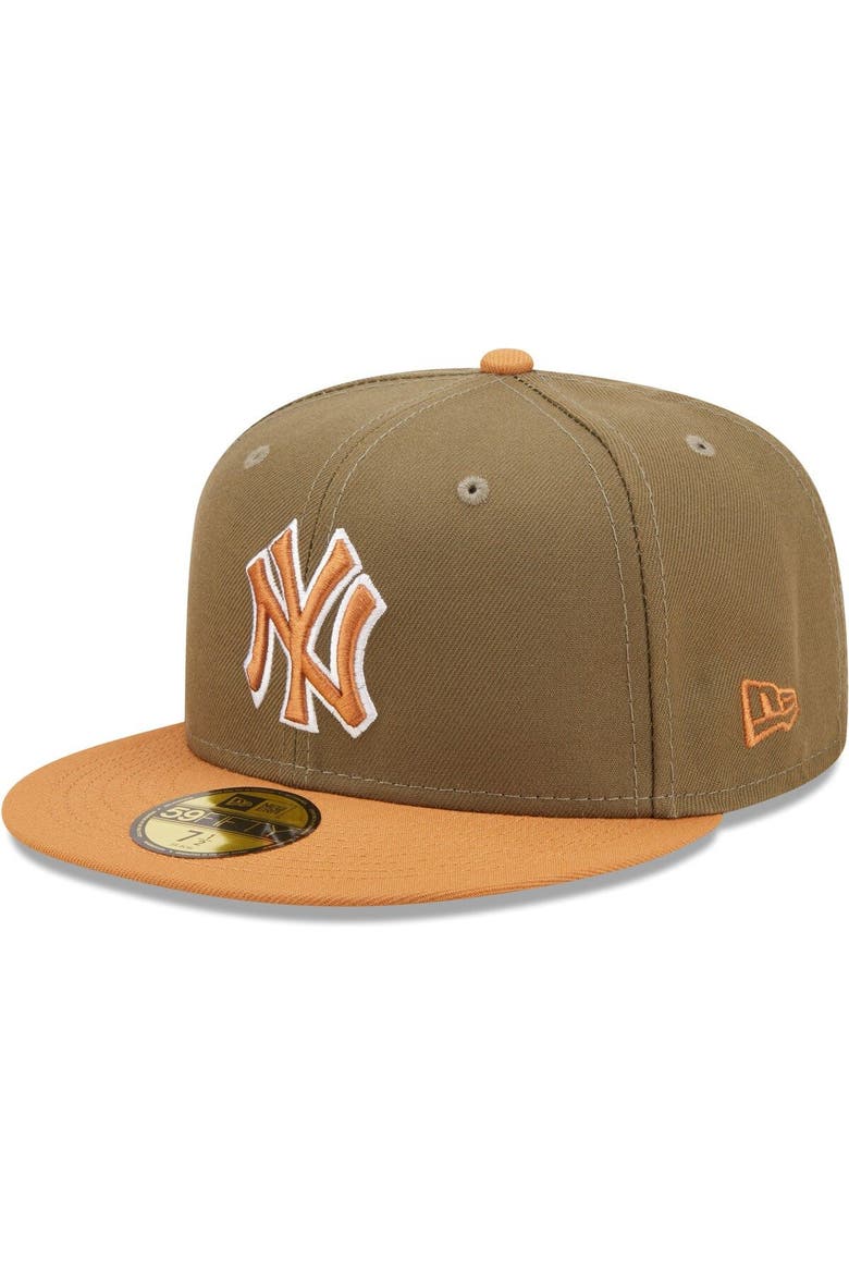 Men's New Era Olive/Brown New York Yankees Two-Tone Color Pack 59FIFTY Fitted Hat, Alternate, color, Olive