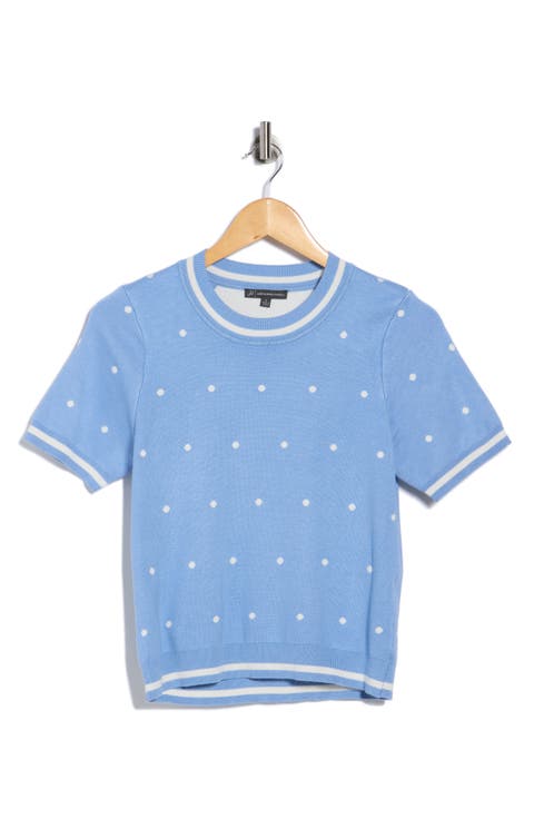 Short Sleeve Jacquard Sweater
