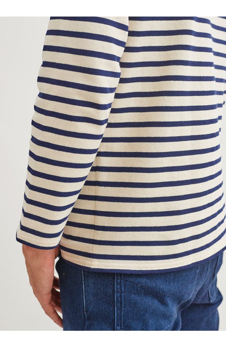 Saint James GUILDO - Boat Neck Heavyweight Breton Stripe Shirt, Alternate, color, Ecru/Navy