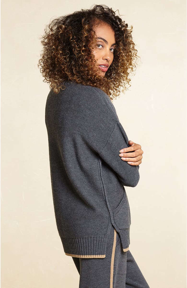 oyun Merino Cozy Tunic Sweatshirt, Alternate, color, Graphite