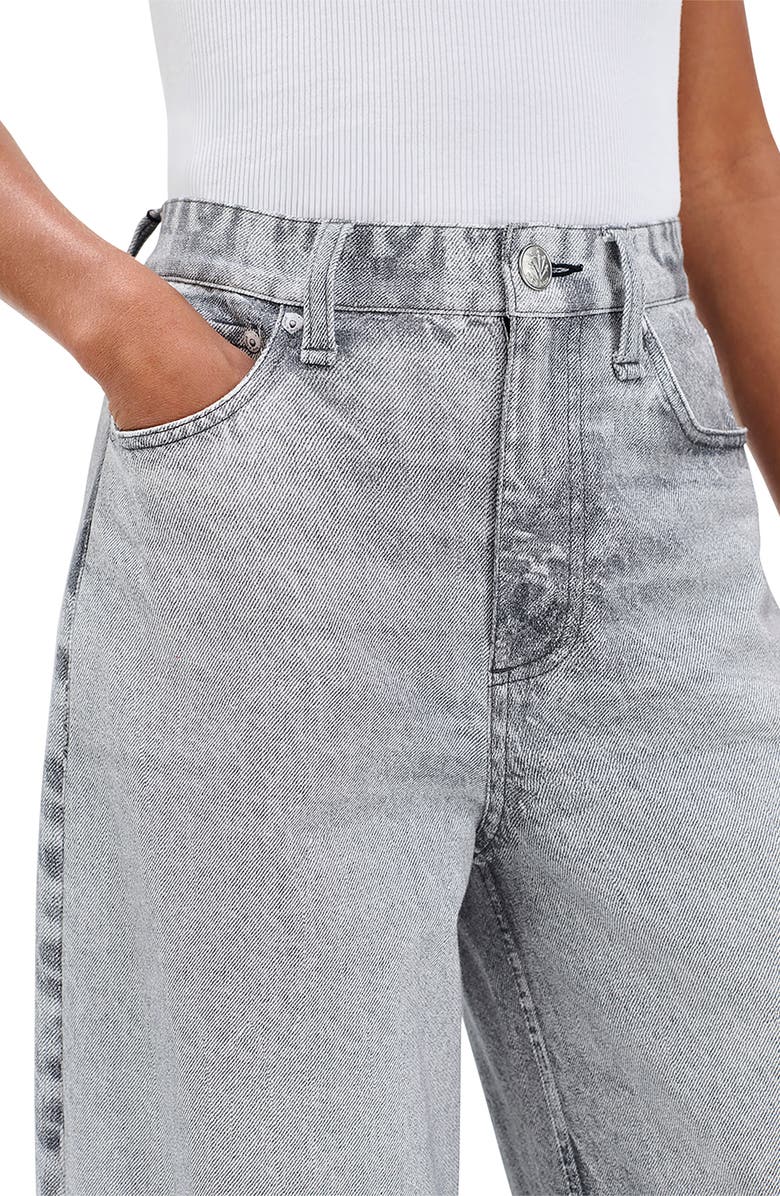 rag & bone Miramar Sofie High Waist Ankle Wide Leg Terry Sweatpant Jeans, Alternate, color, Icy Grey