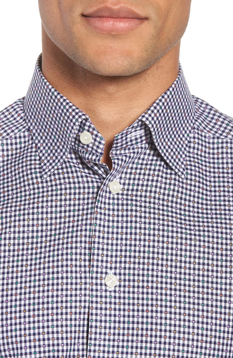 Eton Slim Fit Check Dress Shirt, Alternate, color, 