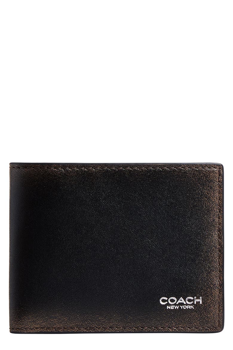 Slim Loved Leather Bifold Wallet, Main, color, BLACK/LIGHT TAN