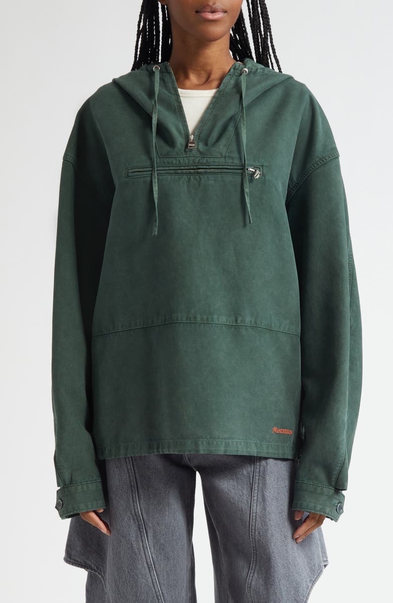 JW Anderson Garment Dye Anorak, Main, color, Pine
