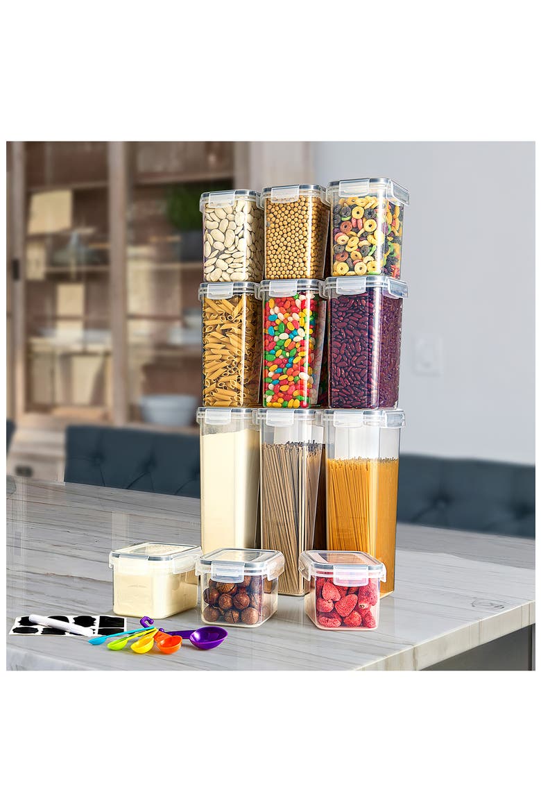 12-Piece Airtight Food Containers, Alternate, color, CLEAR