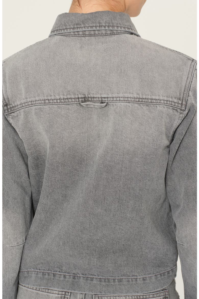 Montauk Crop Denim Button-Up Shirt, Alternate, color, GRANITE