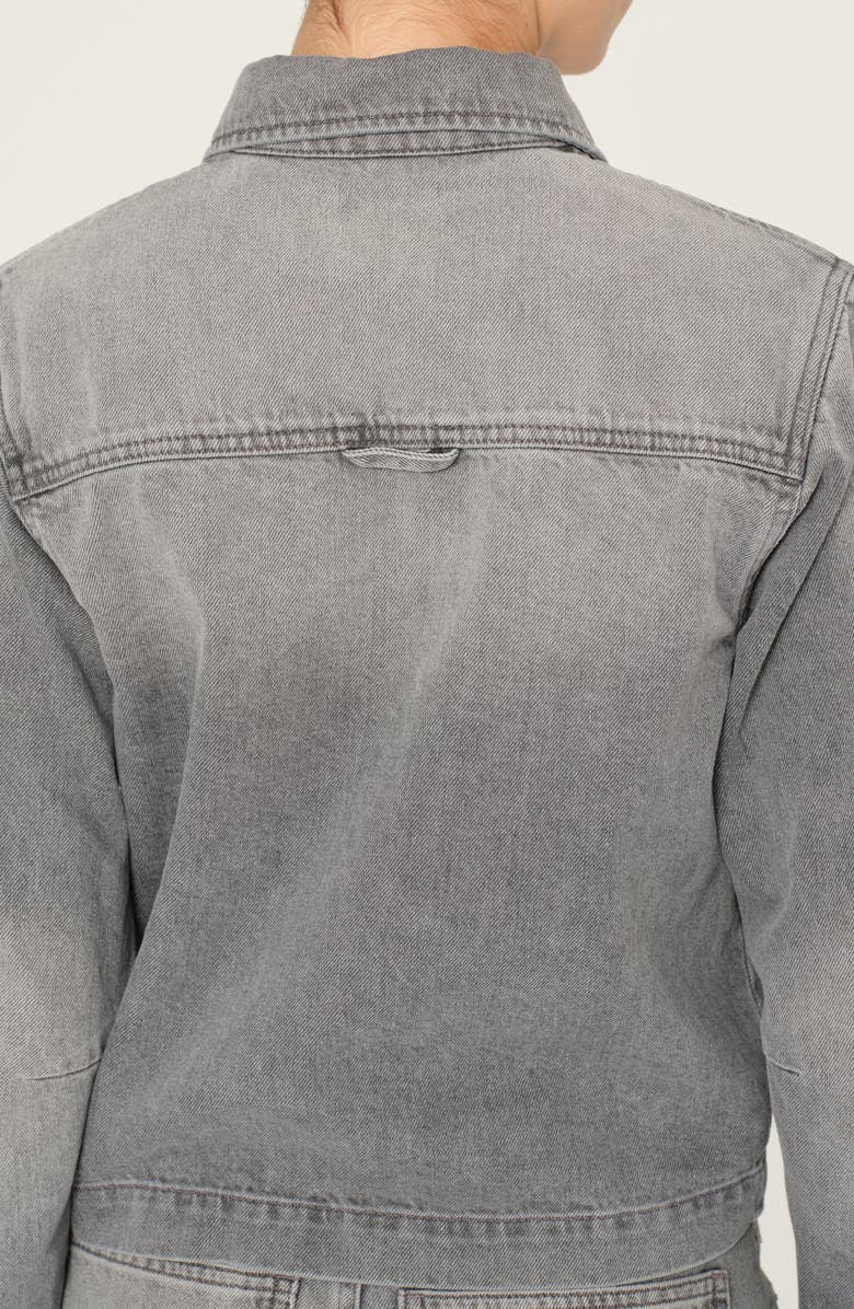 DL1961 Montauk Crop Denim Button-Up Shirt, Alternate, color, Granite